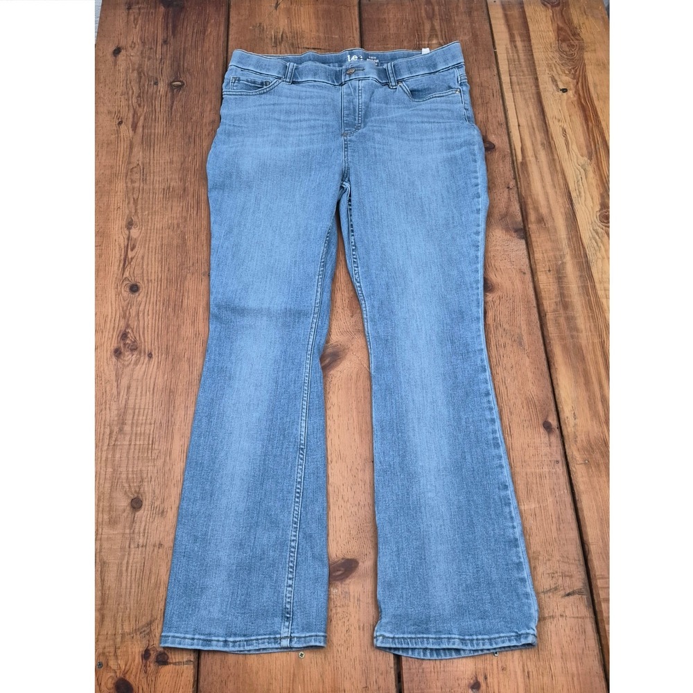 Lee Womens Slim Fit Bootcut High Rise Jeans Light Wash 18M